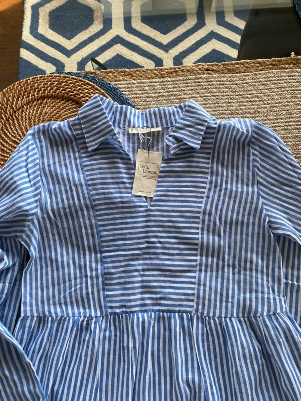 SALTY LEMON Striped Blue & White Summer Cotton Dress! ⚓️ - Picture 9 of 14